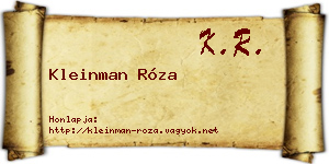 Kleinman Róza névjegykártya
